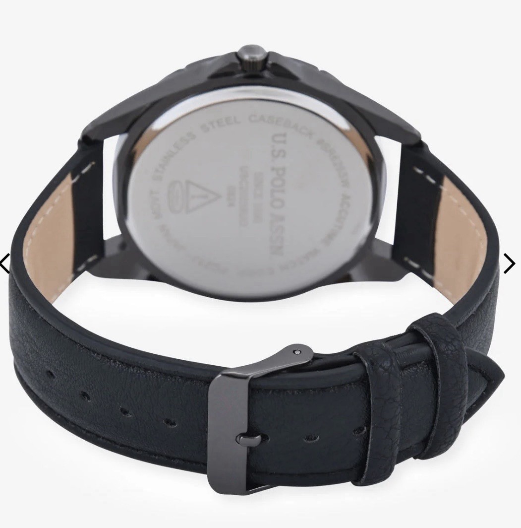 Us Polo Assn. Mens Watch Stackable Black Strap