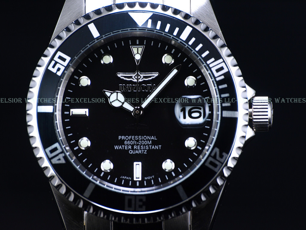 Invicta Men’s Original Coin Edge Bezel Pro Diver Quartz Blk Dial Watch