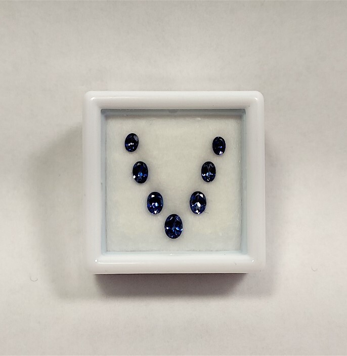 7 Faceted Benitoite Gemstones, Assorted size Oval Cuts, .98 ctw, #bfs98