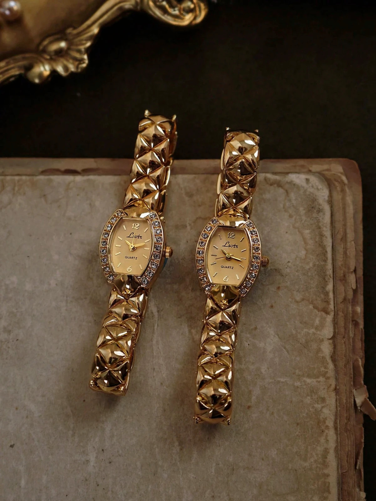 Gold French Vintage Style Unique Dainty Women’s Wrist Watch Trendy Cute Gift