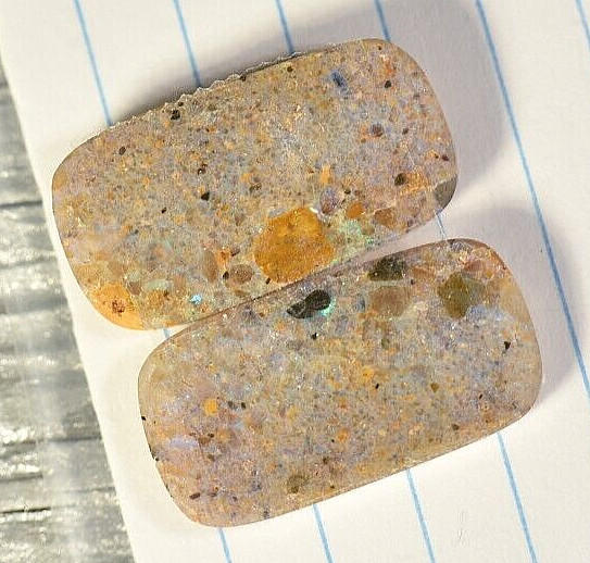Matched Pair Louisiana Opal Cabochon Gem Opal Natural Untreated 20.50 cts.