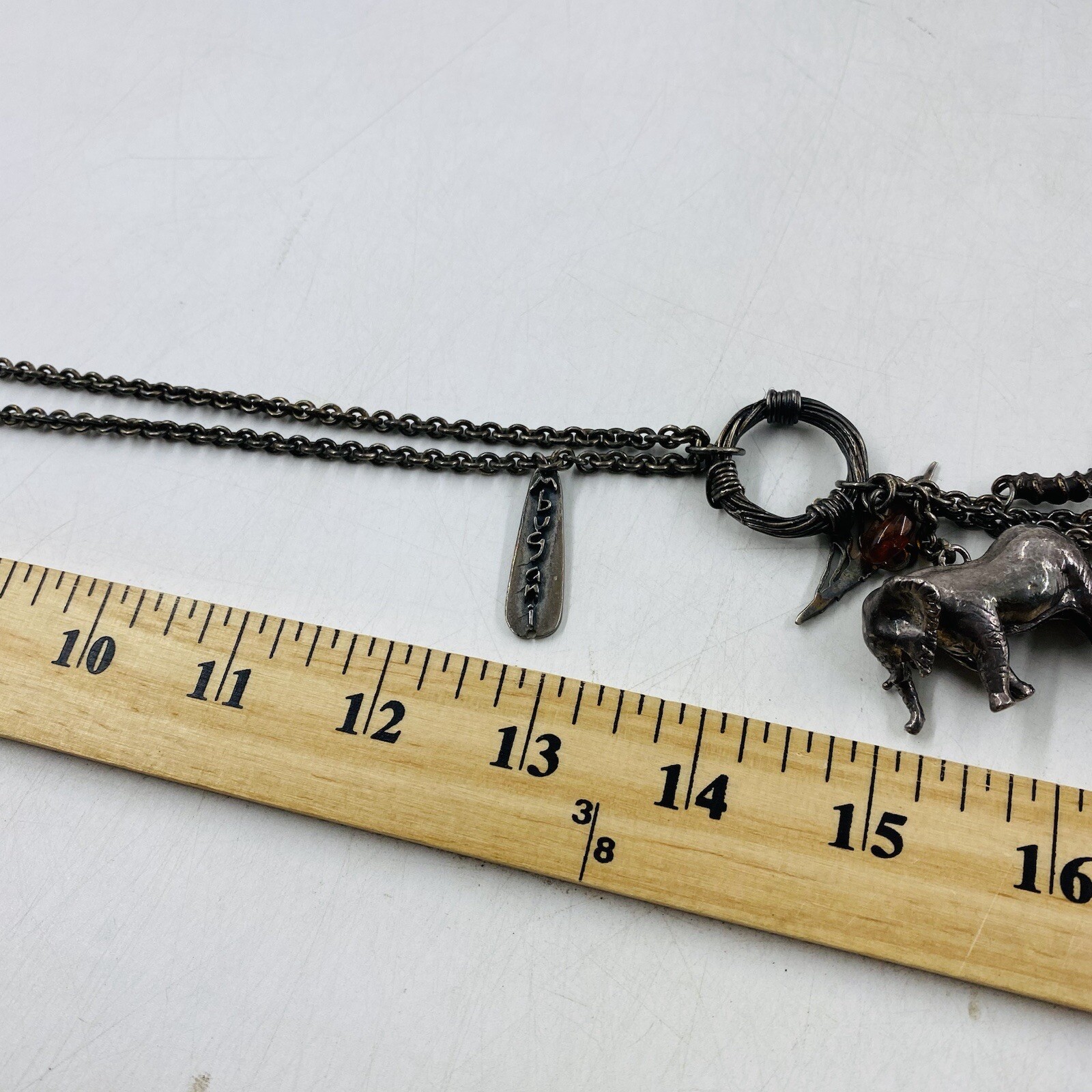 Rare Susan Cummings Sterling African Safari Animal Charm Necklace 28” 97 Grams