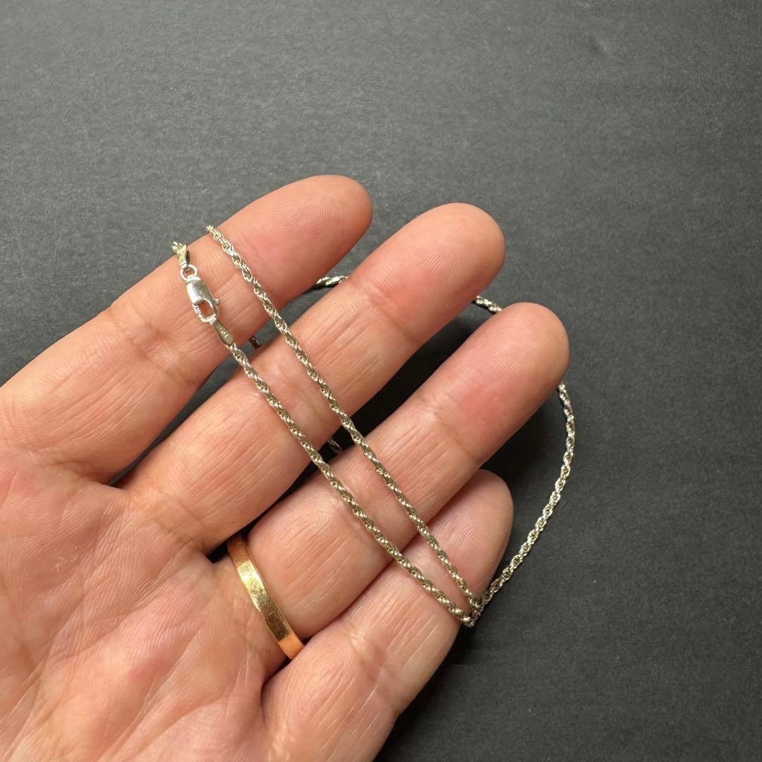 Italy Silver Rope Chain Necklace 41cm 1.5mm