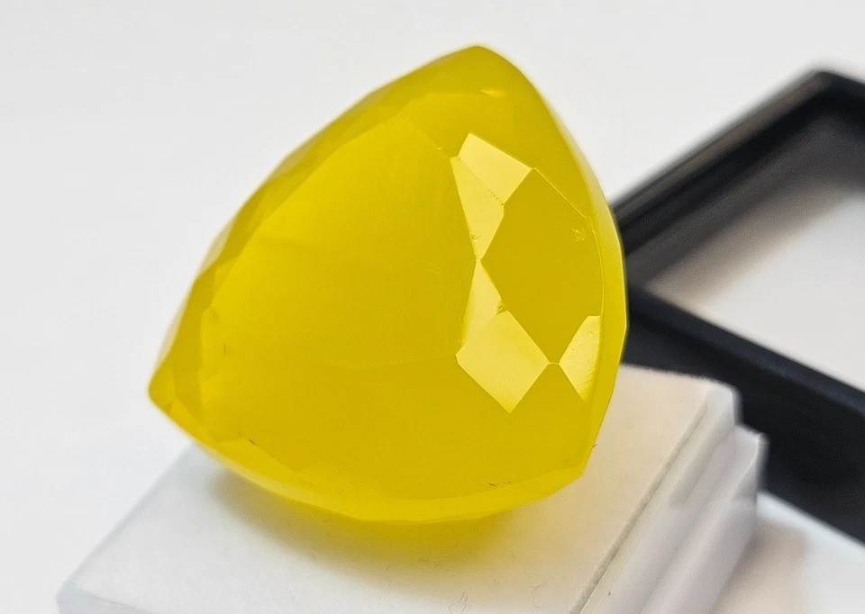 Natural Neon Yellow Opal 58-60 Ct Trillion Cut Loose Certified Gemstone