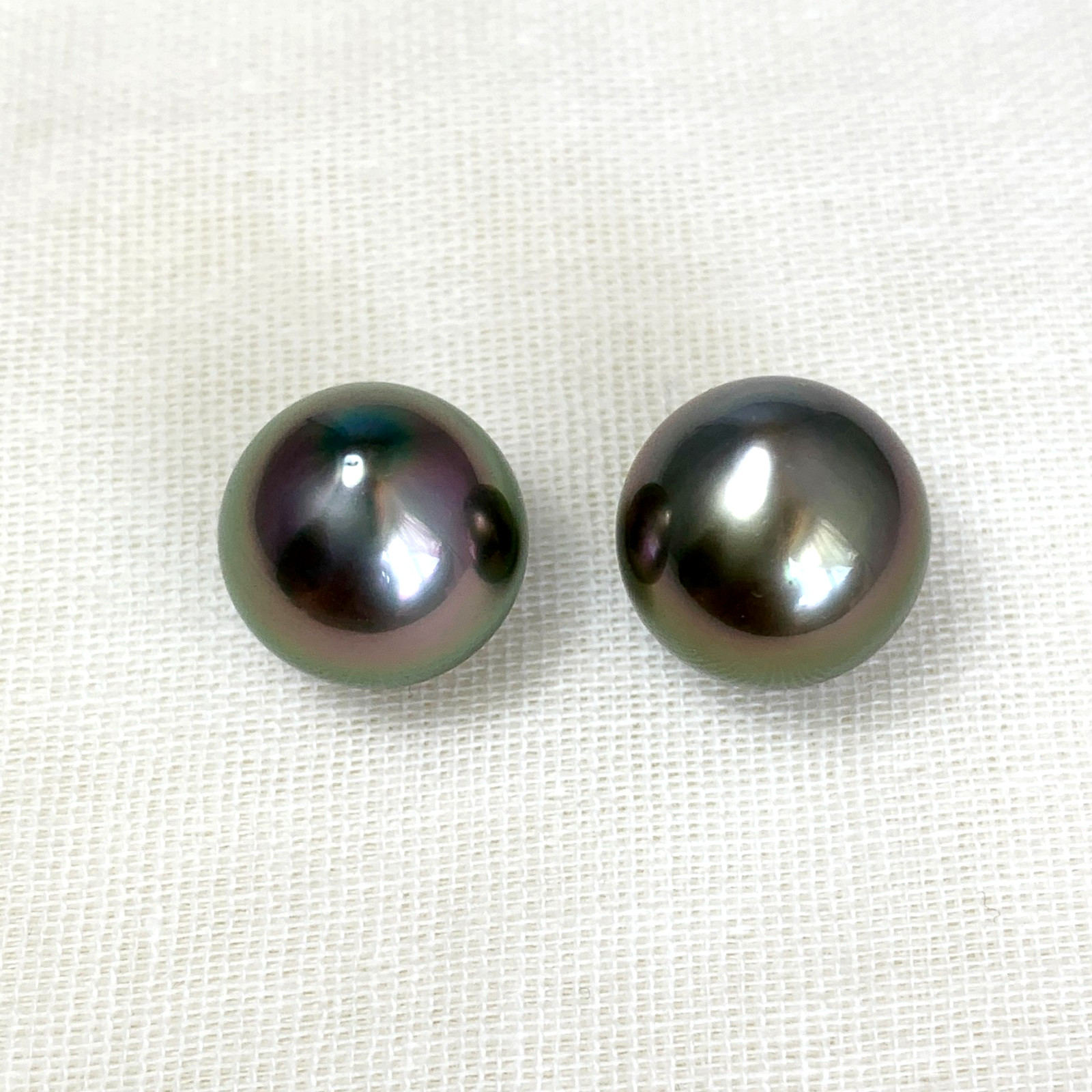 11.7×12.3mm Peacock Tahitian Loose Pearl Undrilled,High Luster,PSL Certificate