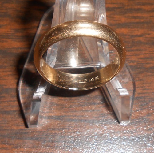 14KT SIZE 8.25 WIDE BAND -5.11 GRAMS -3.29 dwt – PRE-OWNED MARKED PMS