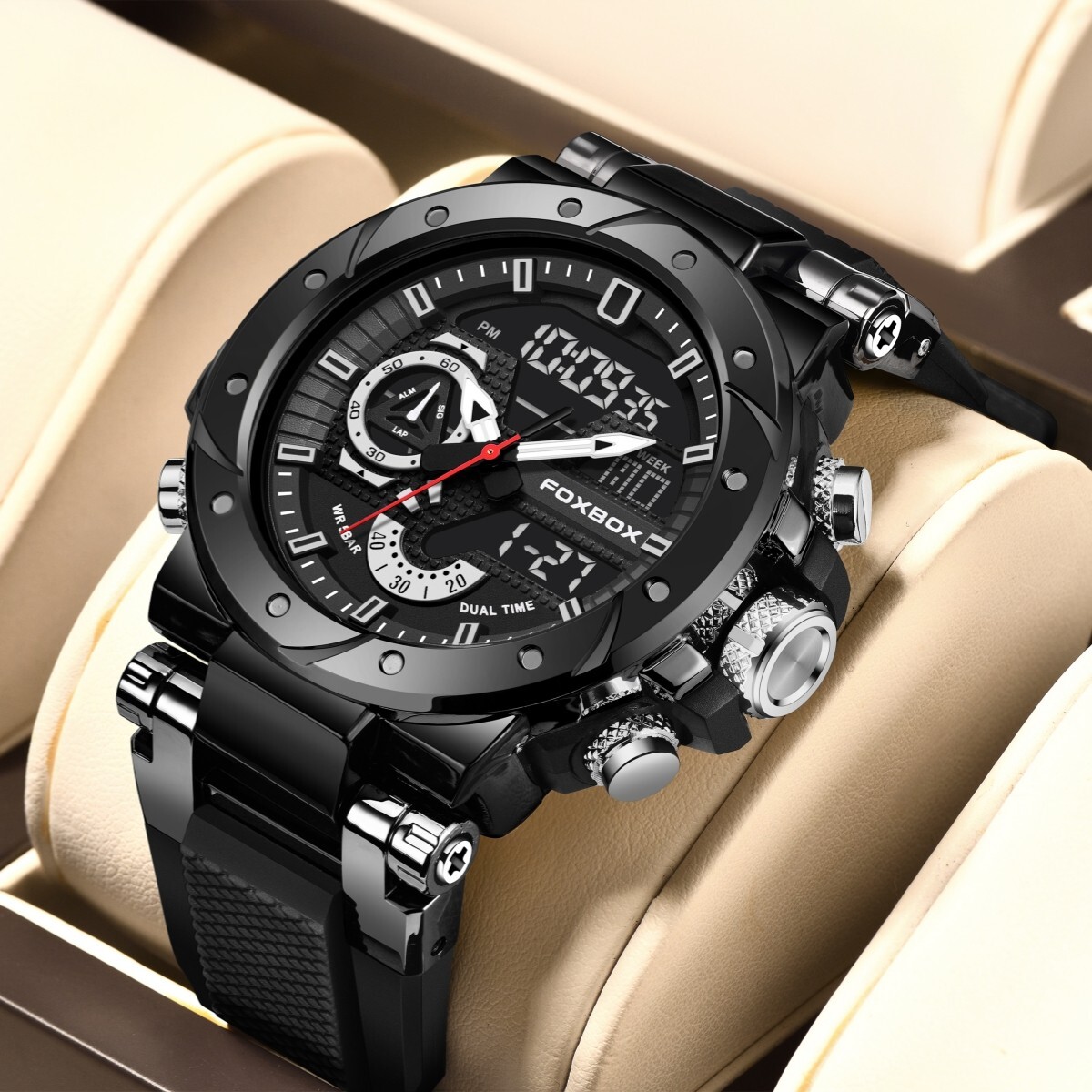 Luxury Men’s Watch Quartz Diver Sport Digital Luminous 50m Waterproof Wristwatch
