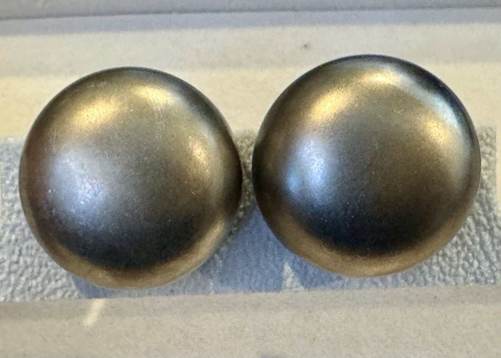 Vintage Givenchy Paris New York Silver Tone Button Statement Clip Earrings VTG