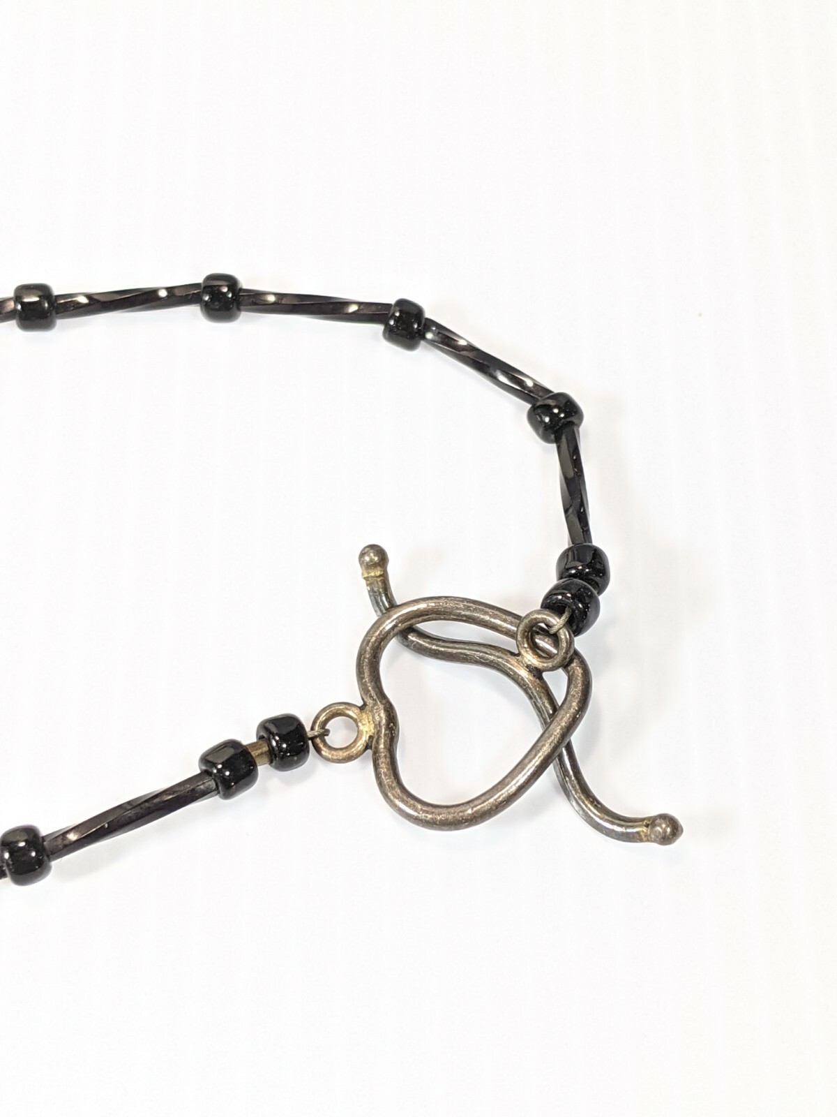 Artisan Black Bead Blue Topaz Chip Necklace 21 inches
