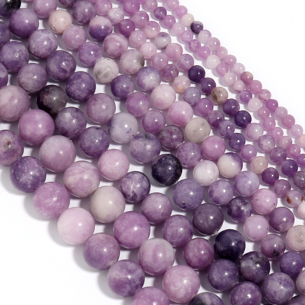 Natural Stone Lavender Chalcedony Round Loose Beads Jewelry Making 4 6 8 10 12mm