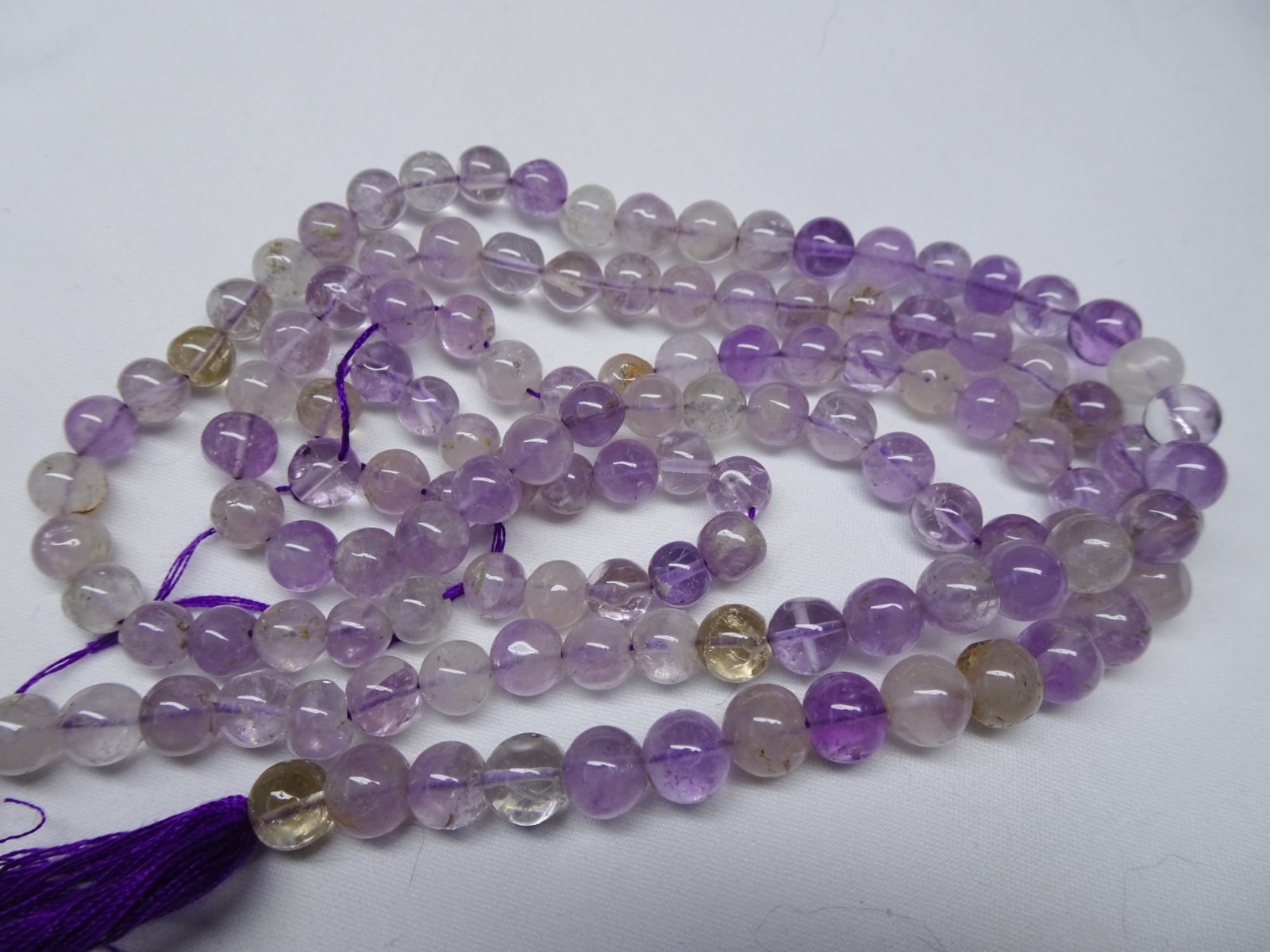 14 1/2″ Strand Natural Amethyst 5-6mm Smooth Round Stone Beads A305 DNG