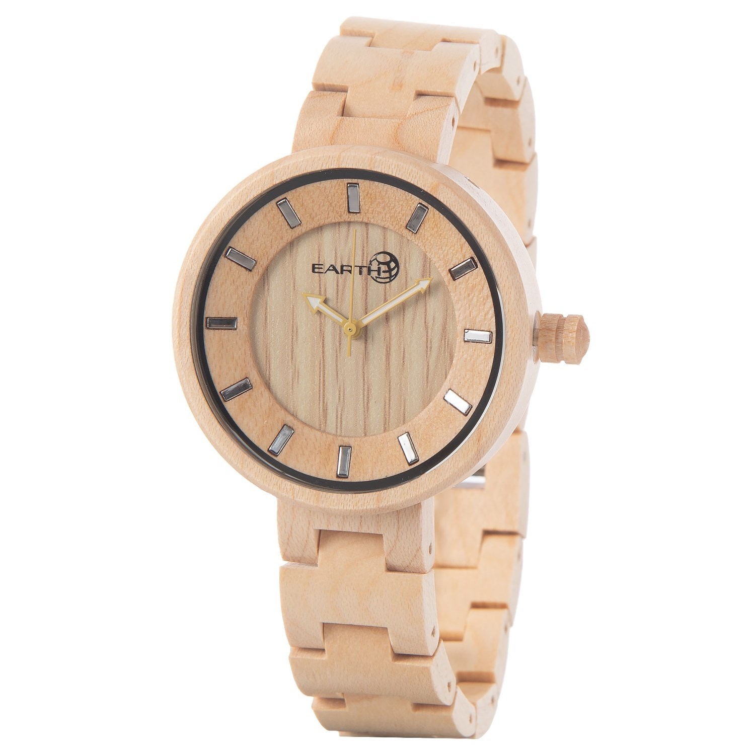 NEW EARTH WOOD UNISEX ROOT ANALOG WATCH NATURAL