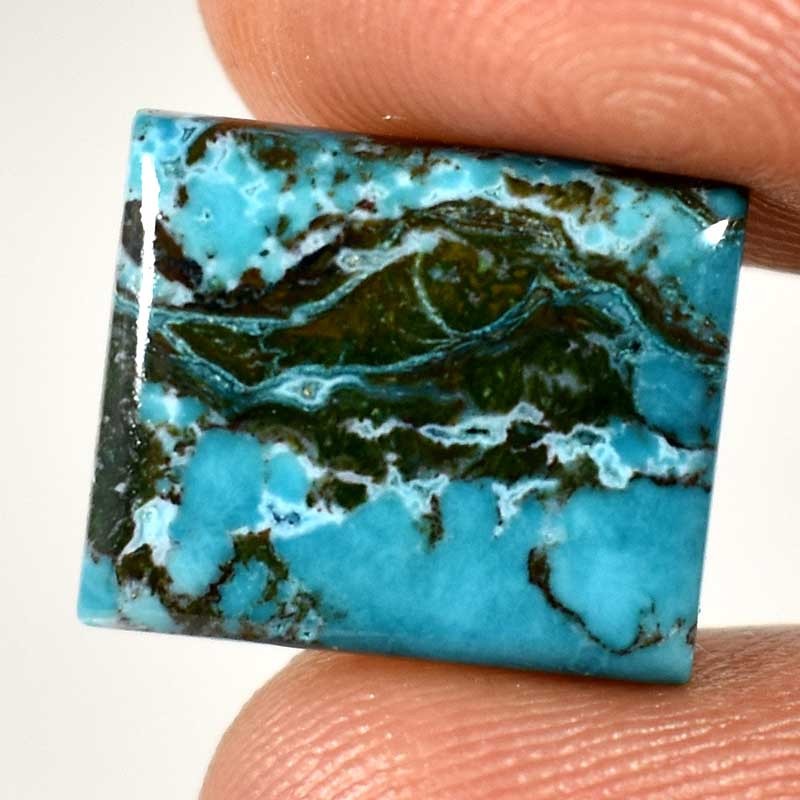 Natural Blue Turquoise Octagon Cabochon Gemstone 10.40Cts. 13mm. 16mm. 03mm.