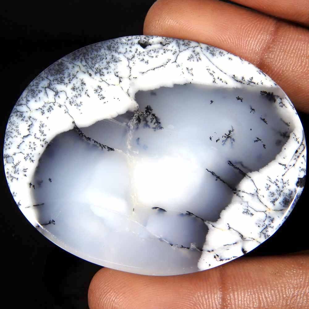 121.05Cts100%Natural Top Dendrite Opal Oval Cabochon Loose Gemstone