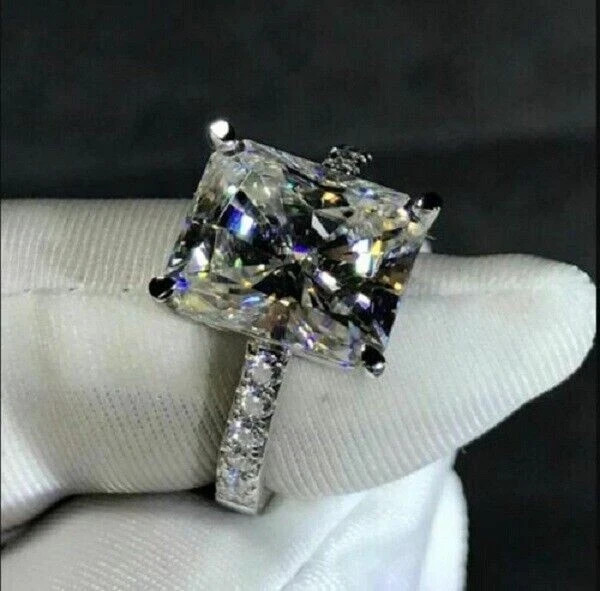 3Ct Lab Created Radiant Diamond Solitaire Wedding Ring 14K White Gold Finish