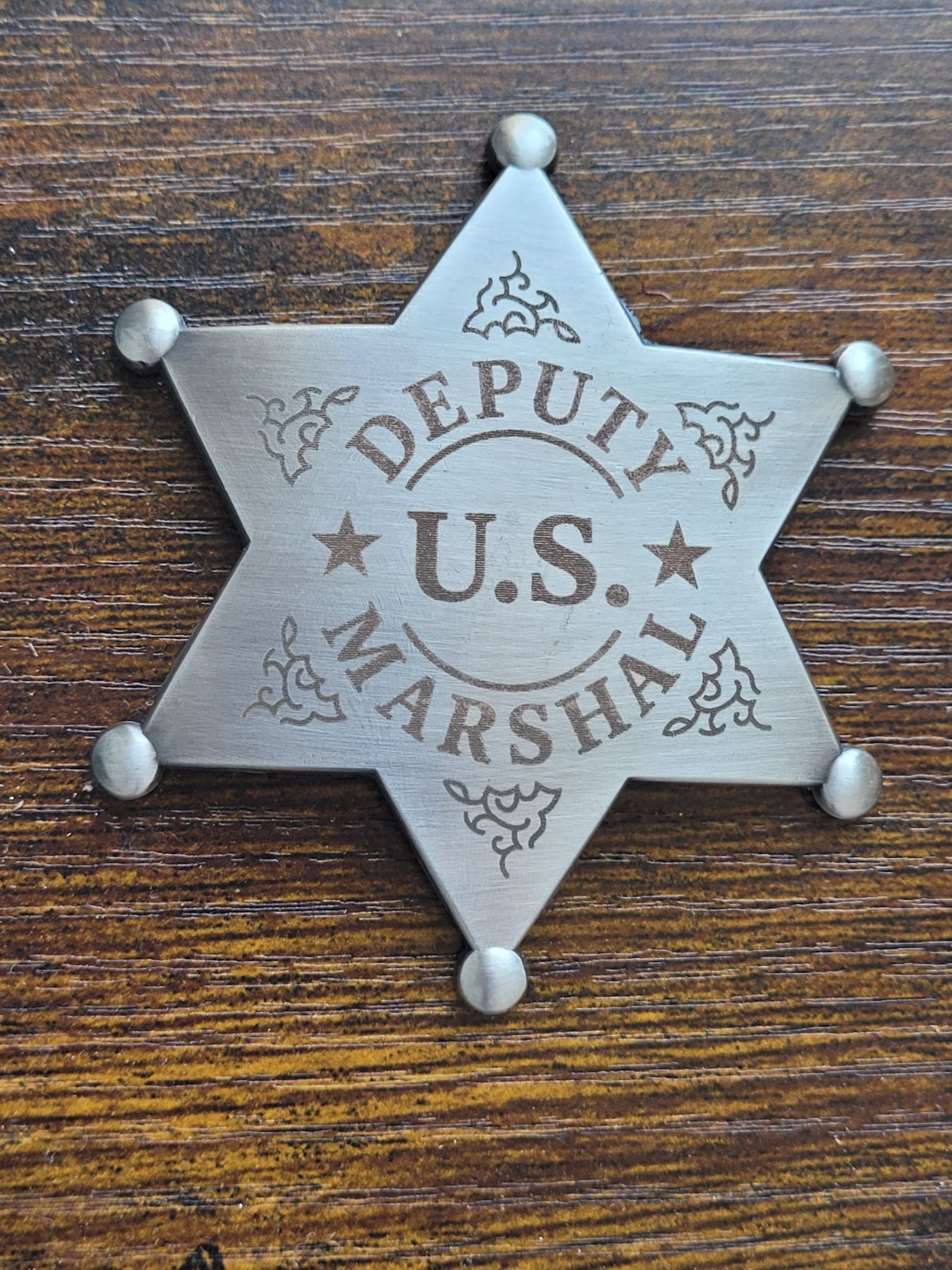 Deputy US Marshal Badge Western Badge – Old West Silver Finish 3″ Badge