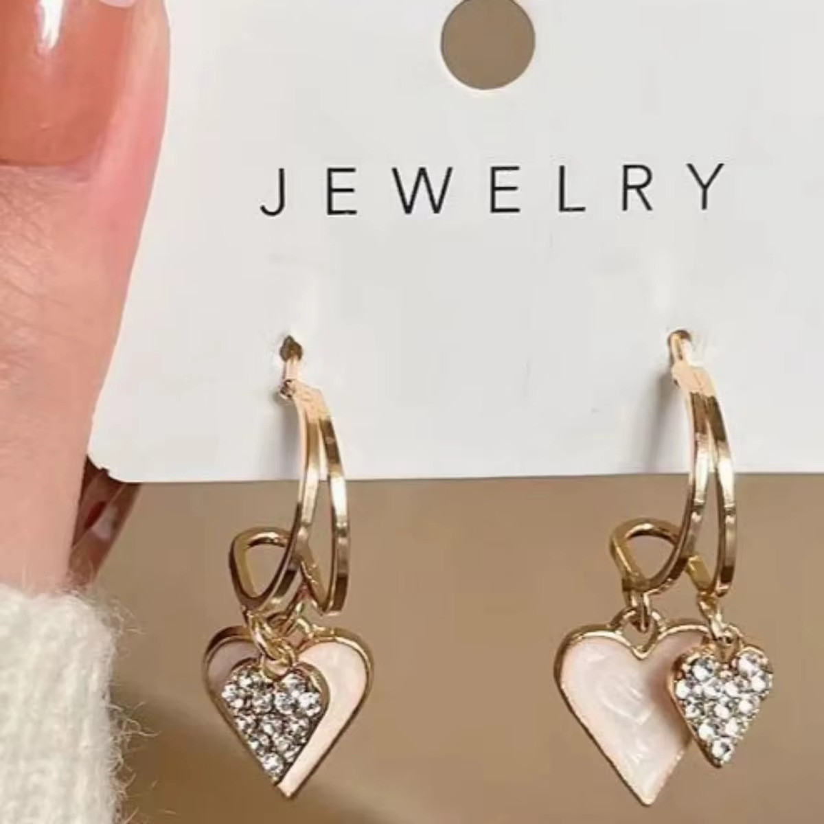 Womens 18k Gold Plated Hoop Earrings Crystal Drop Dangle Fashion Elegant Jewelry