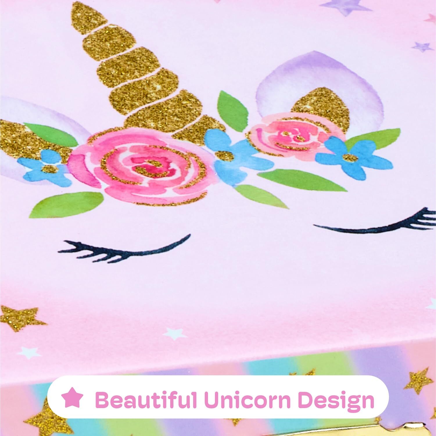 Jewelkeeper Jewelry Box for Girls with 2 Drawers – Unicorn Music Box with Gli…