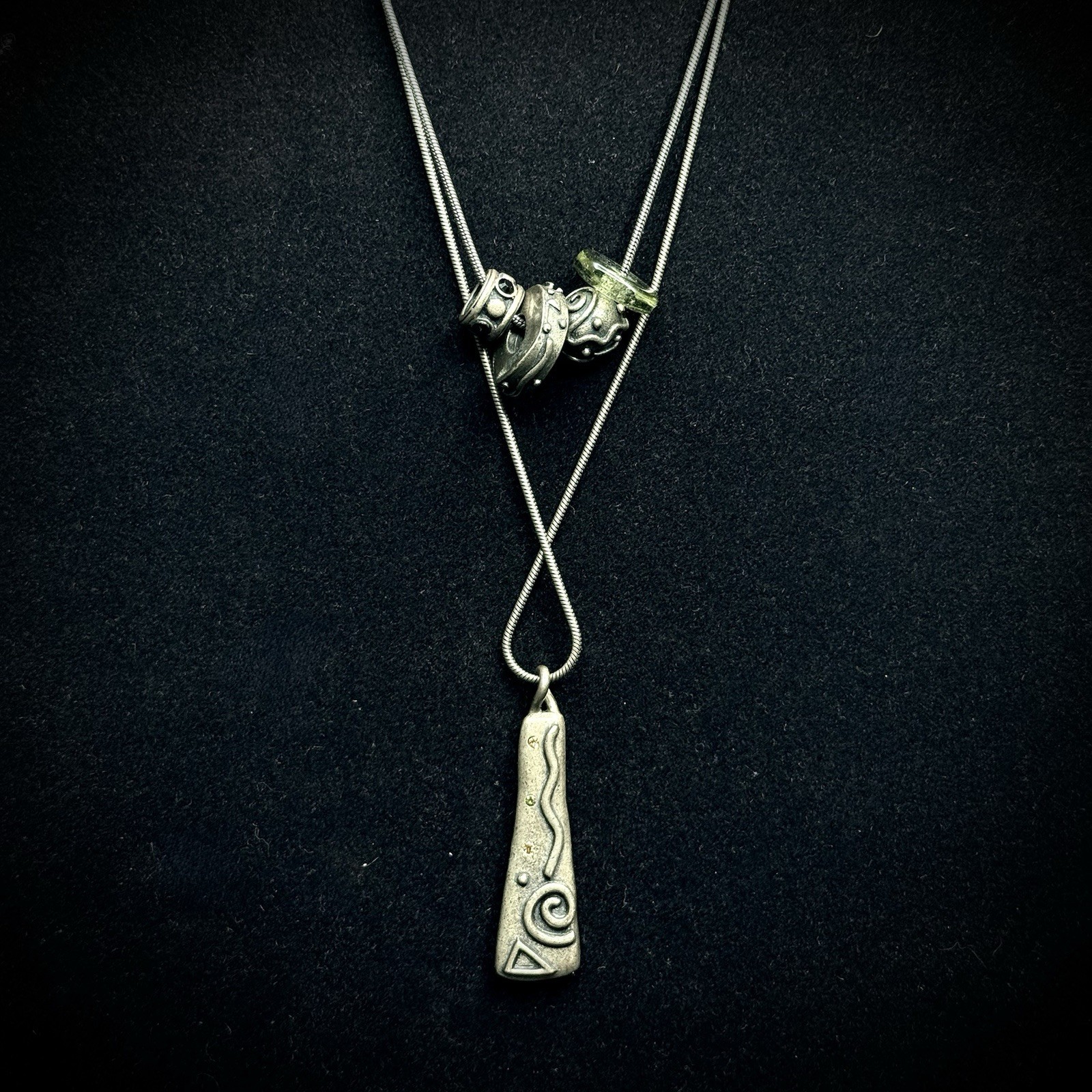 Chico’s Boho Chic Layered Necklace |Brass Tone Snake Chain | Charms & Pendant