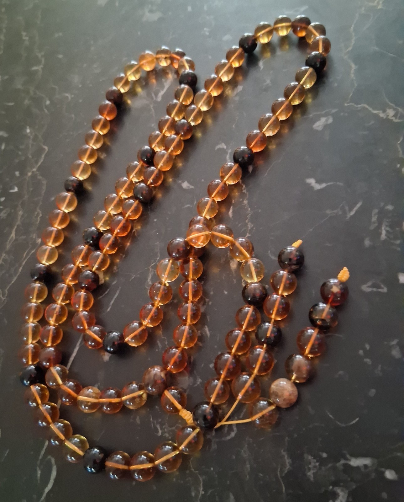 100% Natural Amber Multicolor Beaded Strand Necklace 125 pc., 11.2mm, 97.2 grams