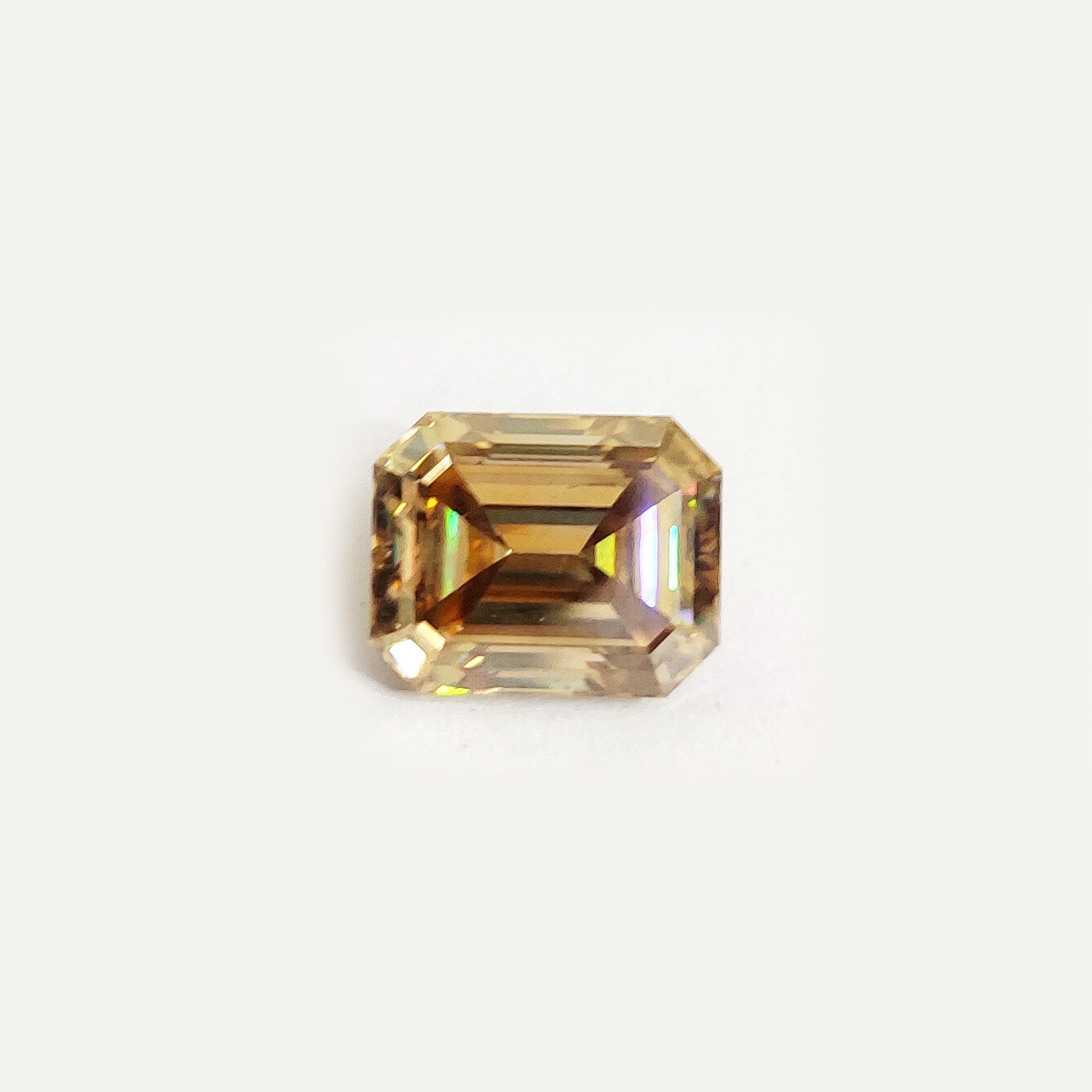 8-9 Ct Champagne Lab Created Diamond For Pendant-Ring Certified ! Jewelry Making