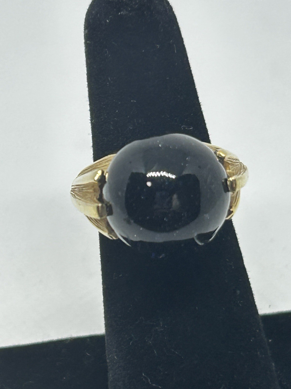 Vintage Avon Moonlight Galaxy Ring Size 6 Purple Blue Art Glass 1970s Signed Gol