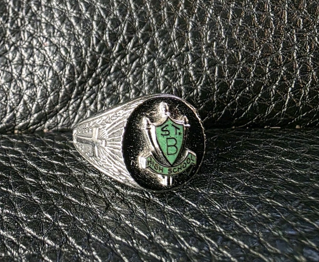 Vintage St. B High School Class Ring, Kinney Sterling Silver- Size 5.25