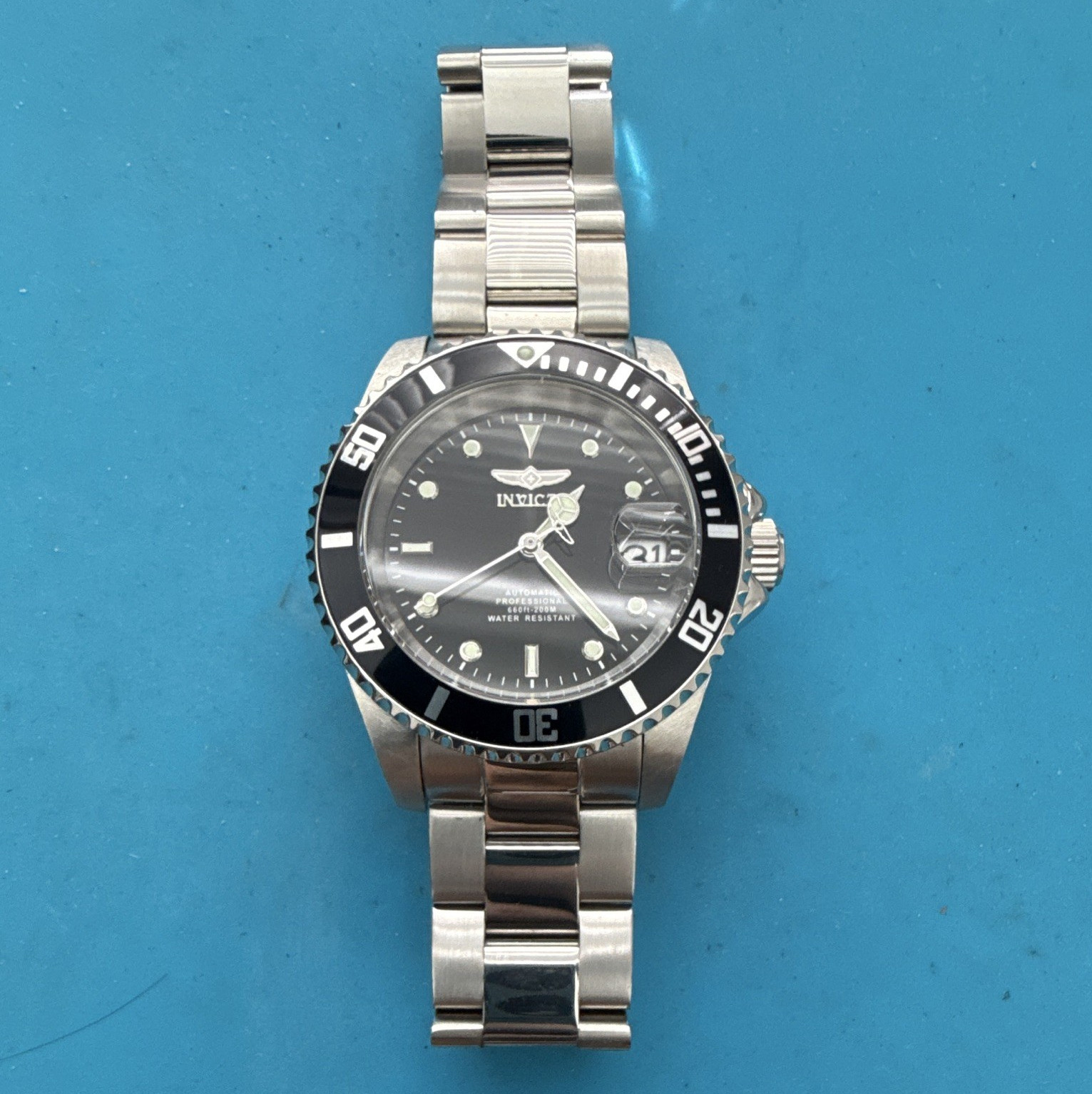 Invicta Pro Diver Men’s Automatic Watch Black Dial Date 200m Steel 40mm