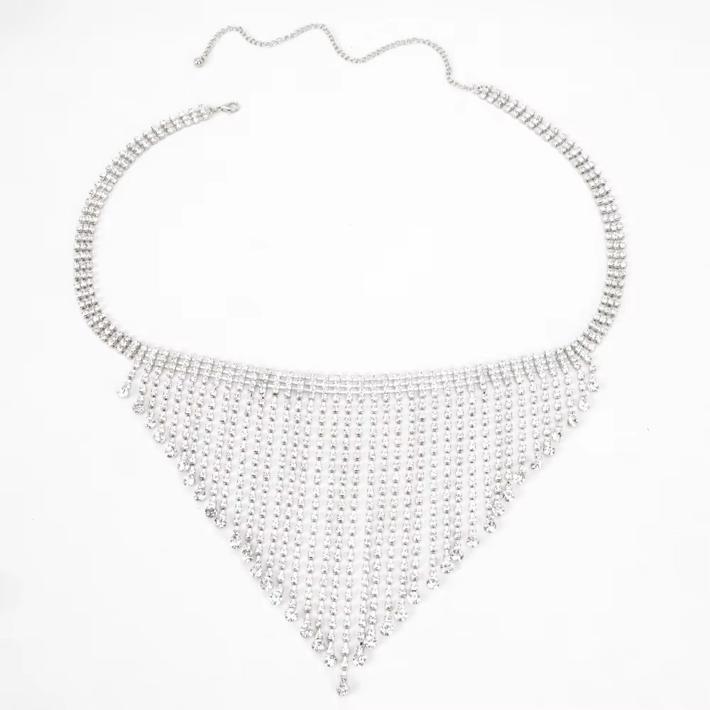 Silver Sexy Rhinestone Thong Belt Body Jewelry Lingerie Crystal Chain Skirt