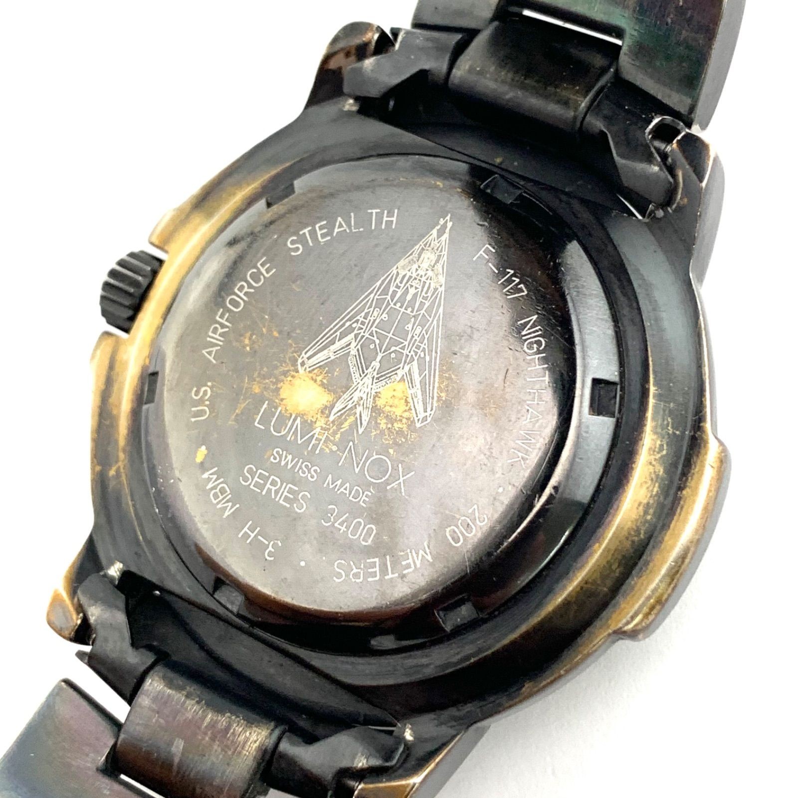 LUMINOX F-117 NIGHTHAWK Series 3400 Quartz Watch 200m Water Resistant Used