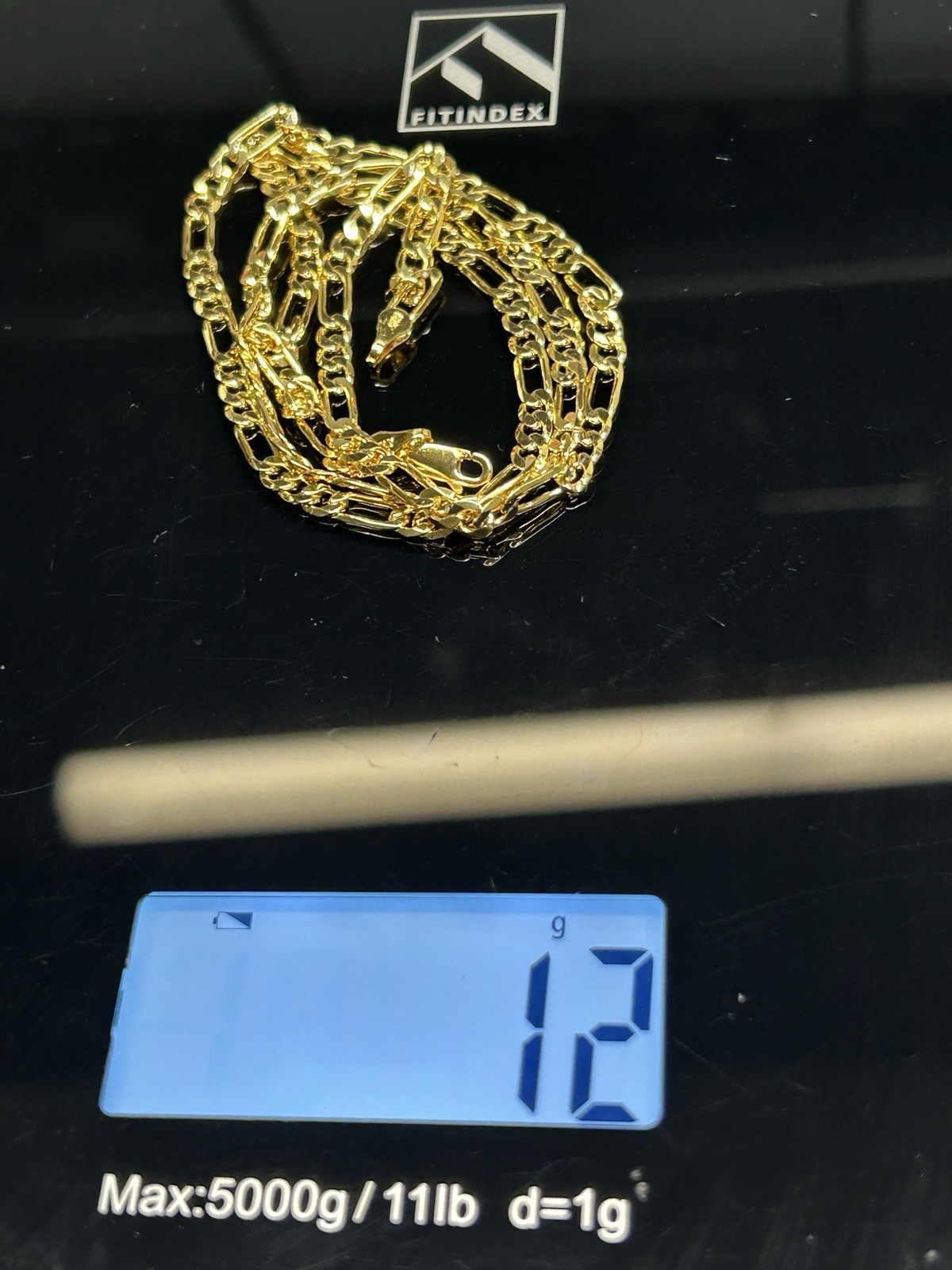 18K Gold Plated Figaro Chain Necklace 25.0” 4.0mm 12g Chain