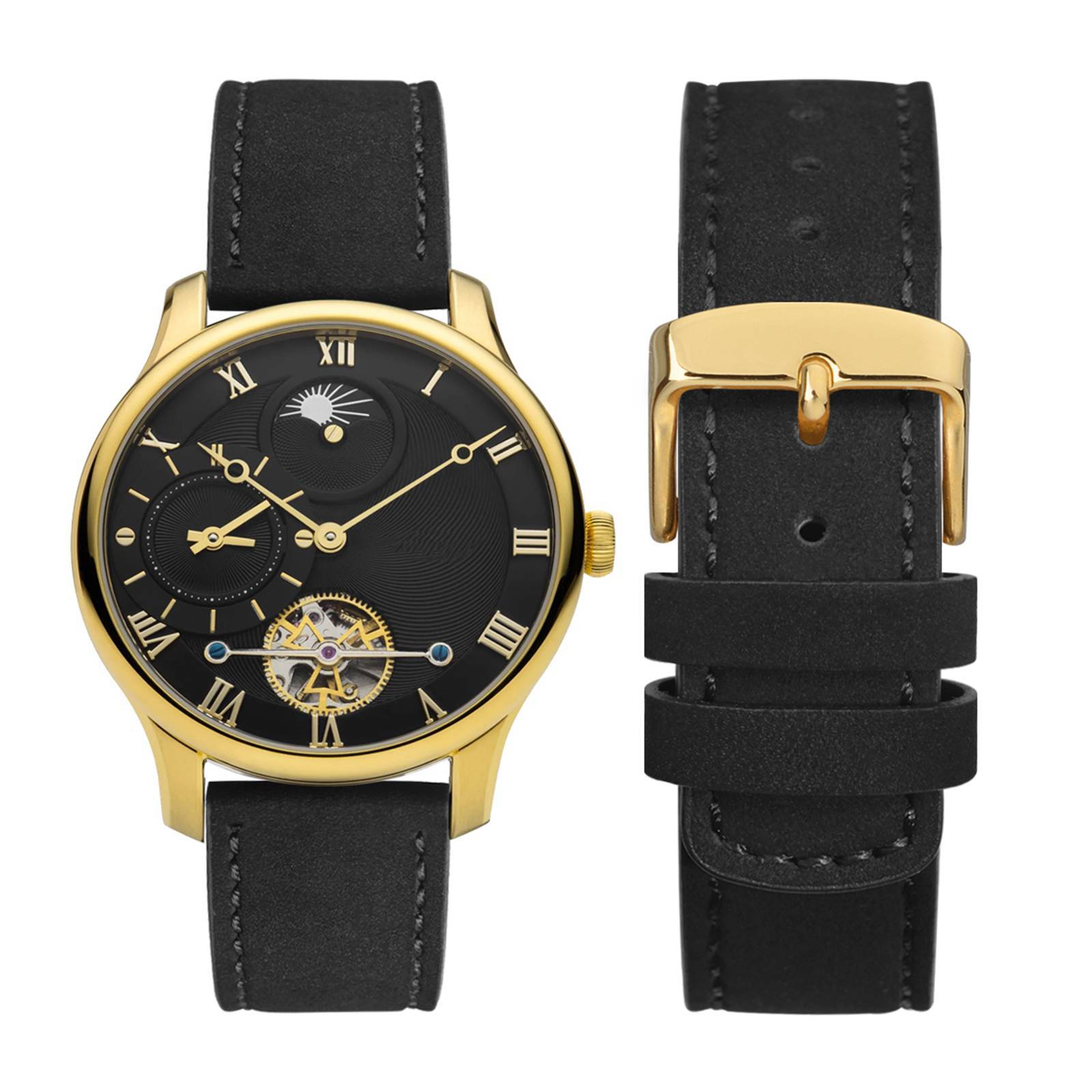 WOCCI Nubuck Top Grain Leather Watch Straps for Men Women Black Brown Green Blue