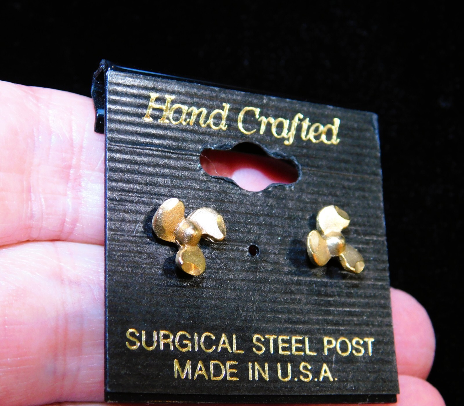 NOS Pierced Vintage Earring LOT Nautical Theme G/T Sailing Boating Propeller USA