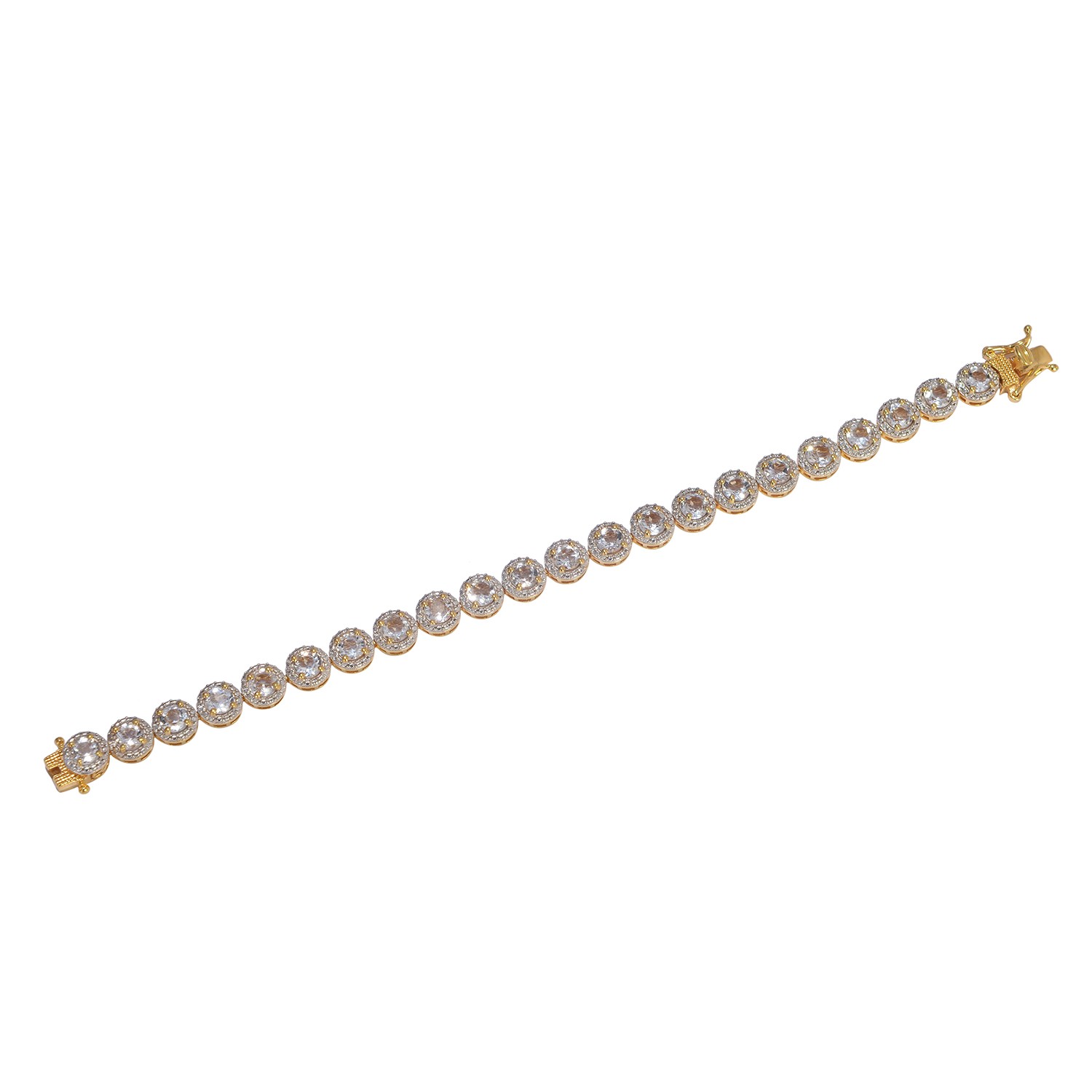 Yellow Gold Rhodium Plated 925 Sterling Silver Bracelet With Natural Petalite |