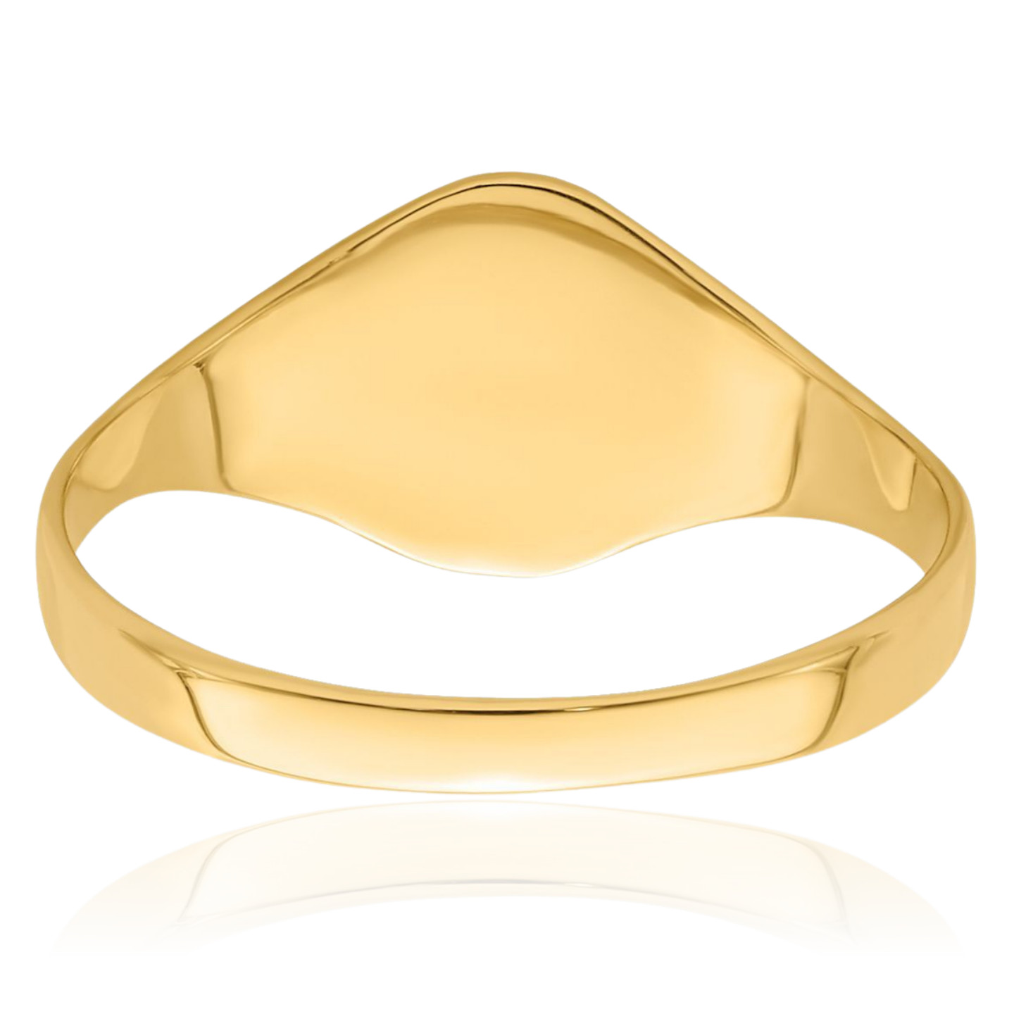 10K Solid Yellow Gold Oval Custom Engraved Signet Ring