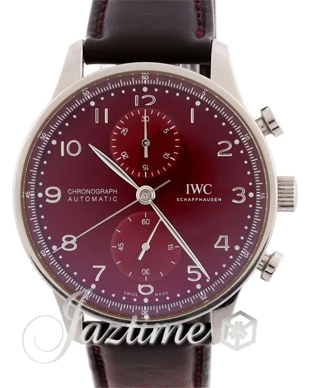 IWC Portugieser Chronograph IW371616 Stainless Steel 41mm Red Dial BOX PAPERS