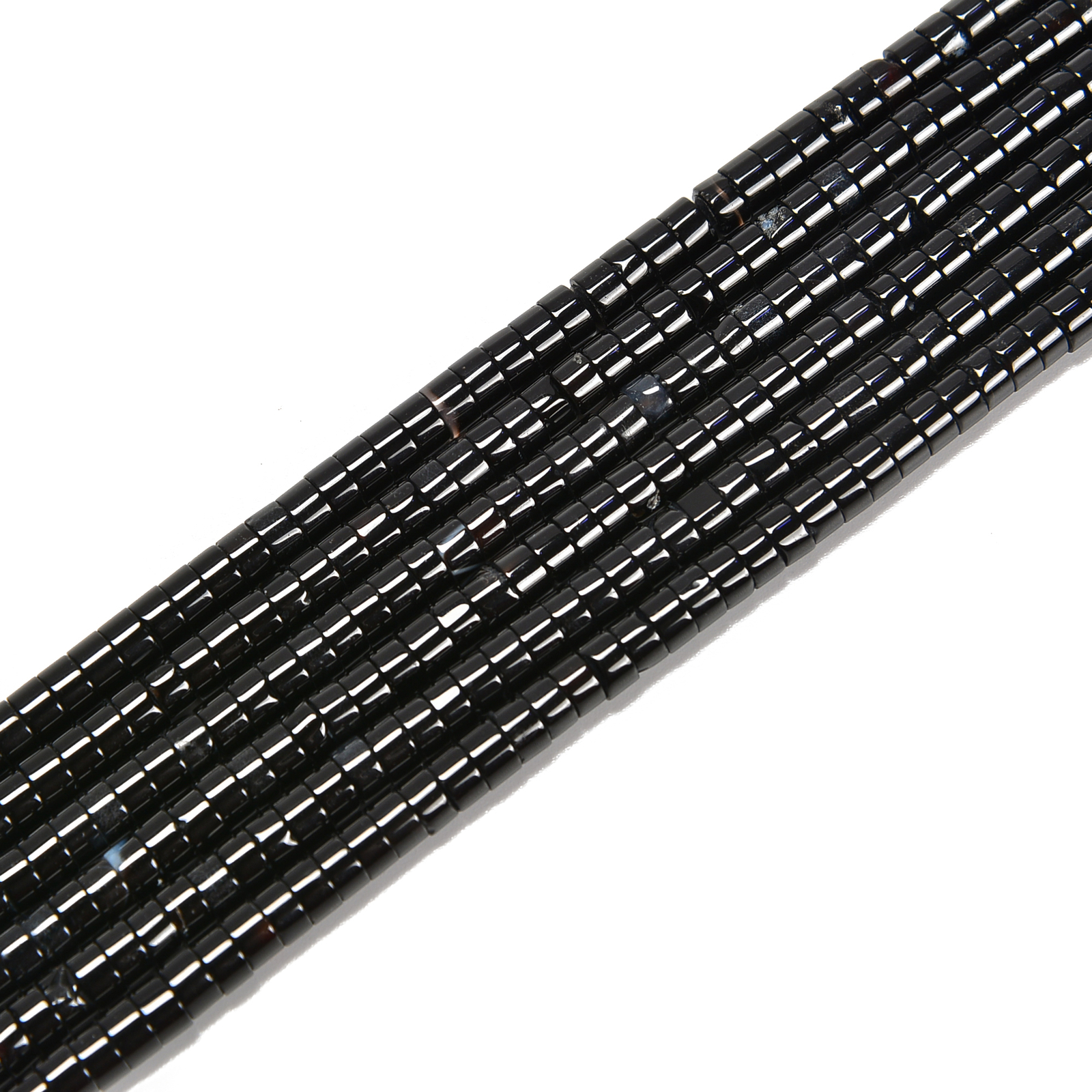 Black Onyx Heishi Disc Beads Size 2x4mm 15.5” Strand