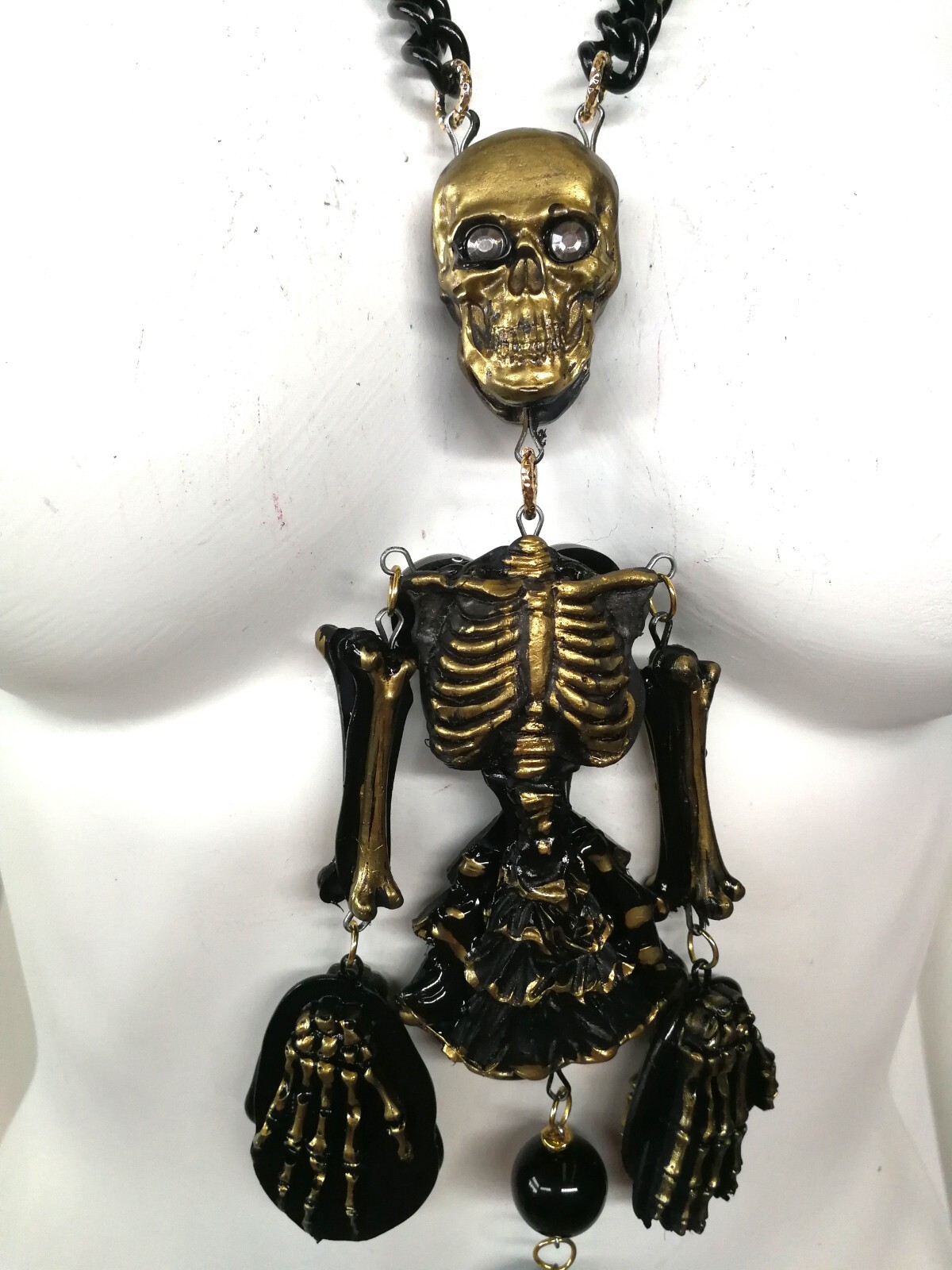 Santa Muerte Magic Macabre Necklace Pendant Skull Skeleton Siren Mermaid Jewelry
