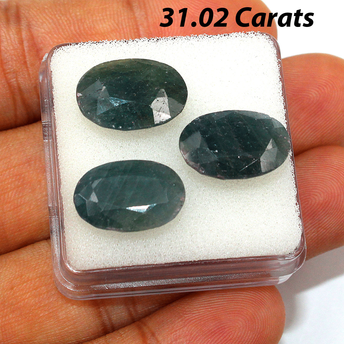 3 Pcs Madagascar Natural Blue Sapphire 15.4mm-15.7mm Oval Faceted Cut Gemstones