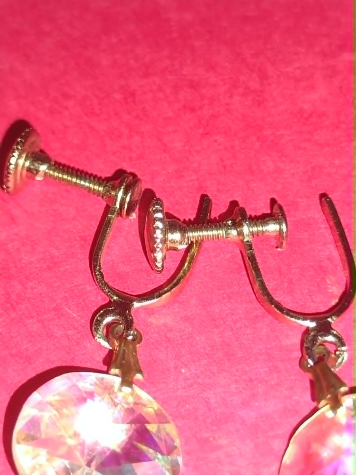 gold-tone multicolor dangly screw-earrings