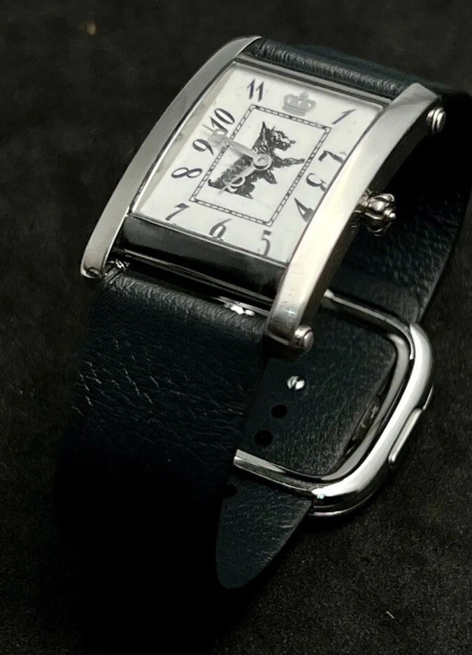 JUICY COUTURE Tank Curvex Women’s 35mm Quartz Watch Steel White Dial Blue Strap