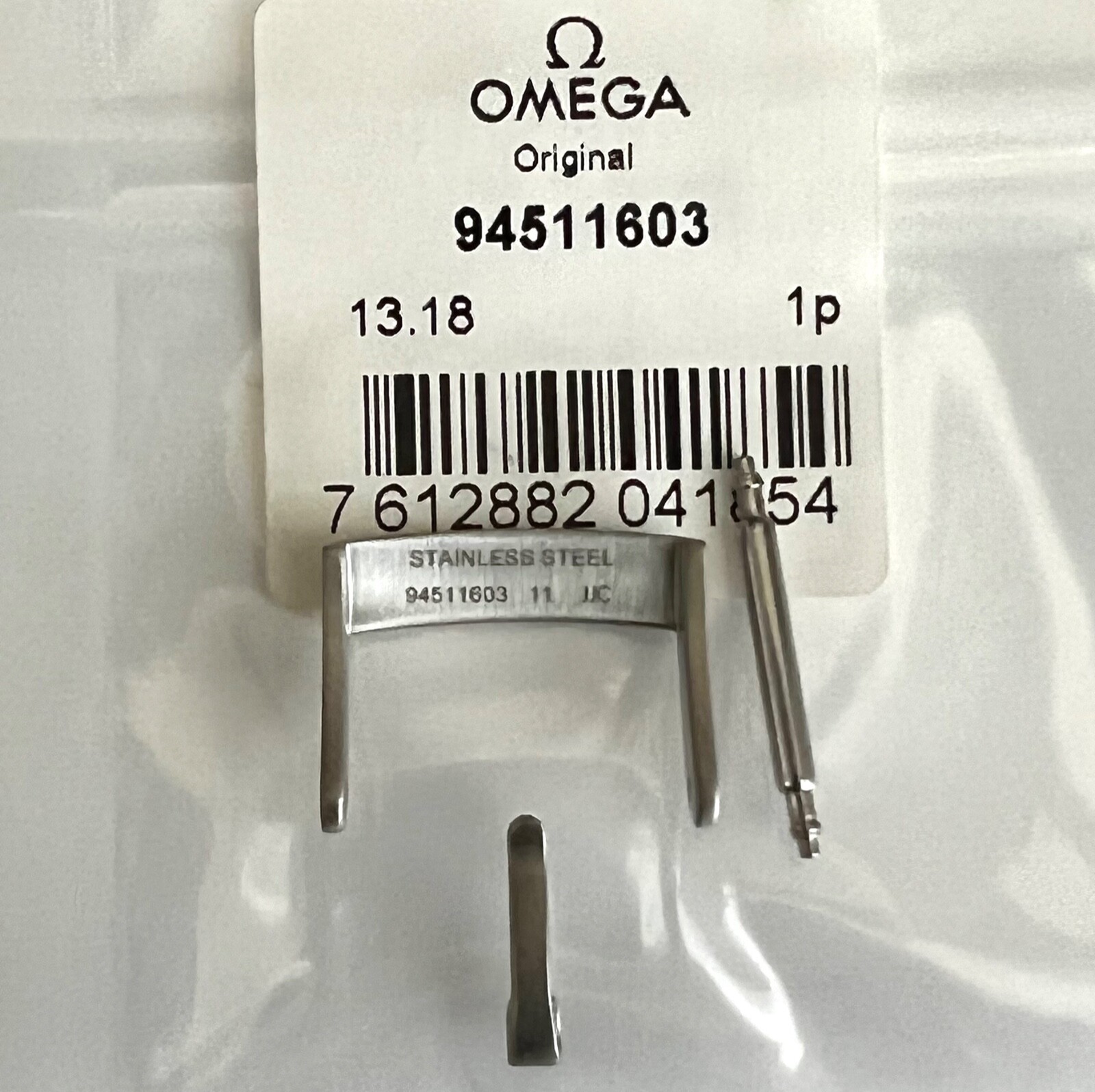 ORIGINAL OMEGA 16mm BRUSHED Silver CLASP #94511603 Fits 16mm Strap at Buckle End
