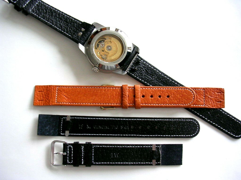 20mm XL Open End strap Genuine Pigskin band for vintage Wire Lug watch IW SUISSE