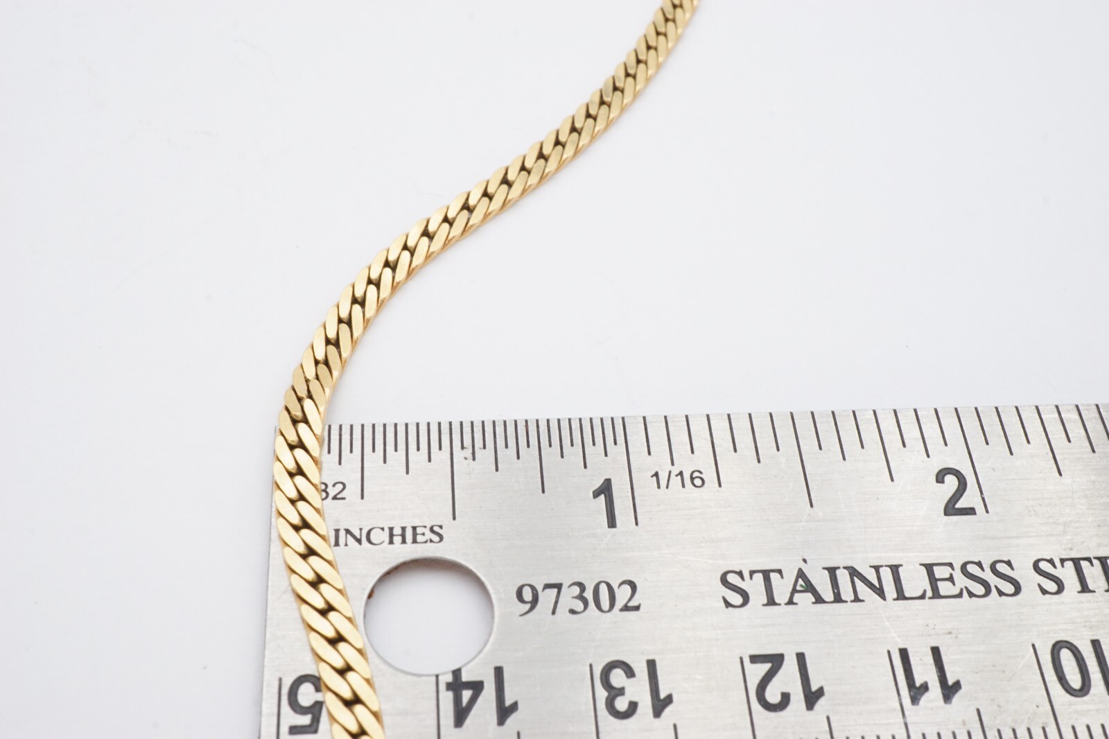 Vintage 14k Yellow Gold Herringbone Bracelet 8.5″ 3.25mm