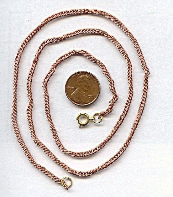 36 PIECES VINTAGE COPPER COATED STEEL TWISTED CURB 24″ CHAIN NECKLACES T74
