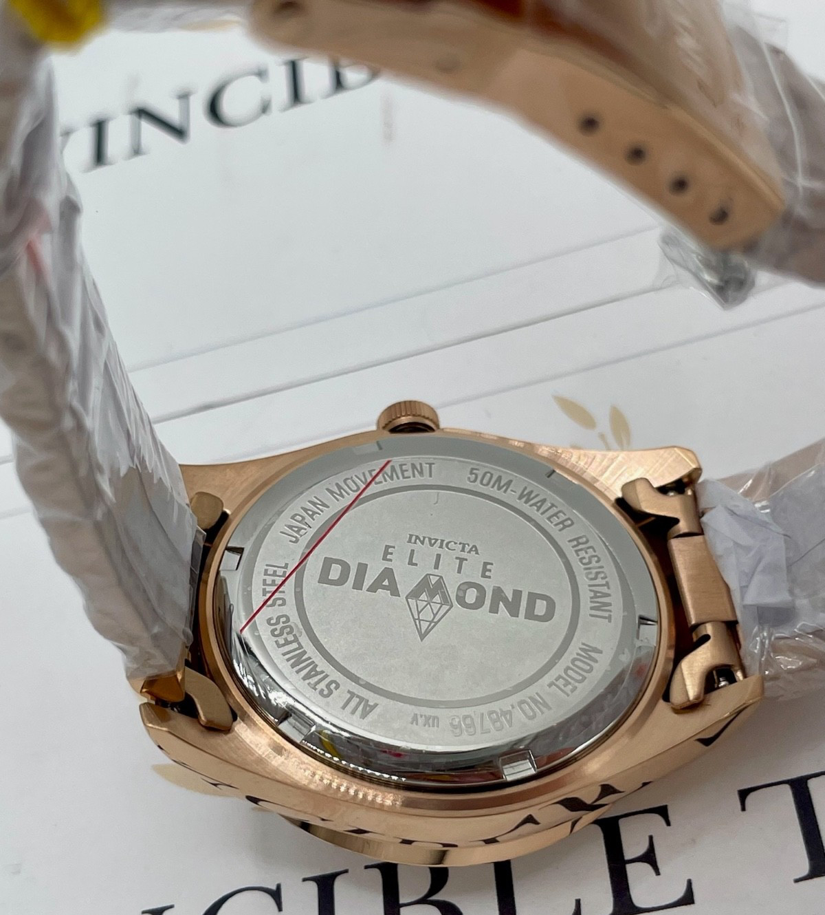 Invicta Elite Diamond 0.30 Carat Diamond Unisex Watch – 38mm, Rose Gold (48766)