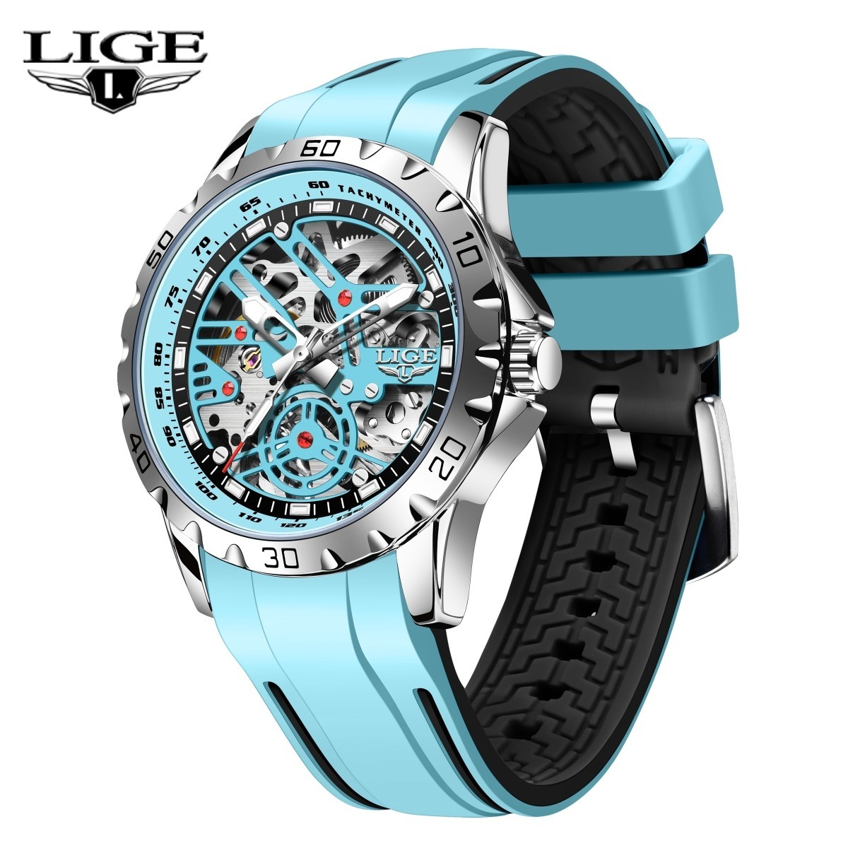 Sport Men Watch Automatic Mechanical Luminous Waterproof Males Casual Wristwatch