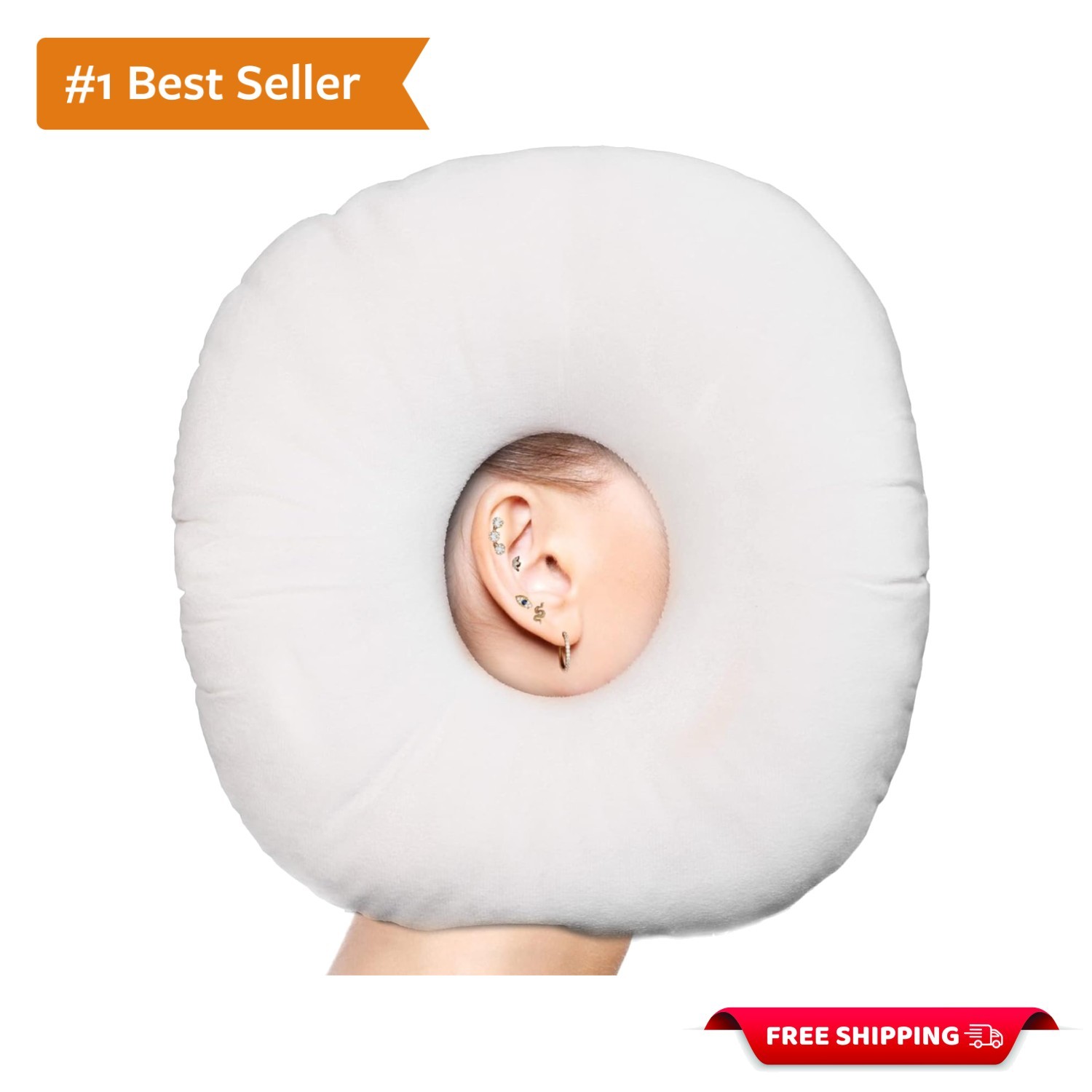 Chemical-Free Ear Piercing Pillow for Gentle Side Sleep – 9″ Adjustable Design