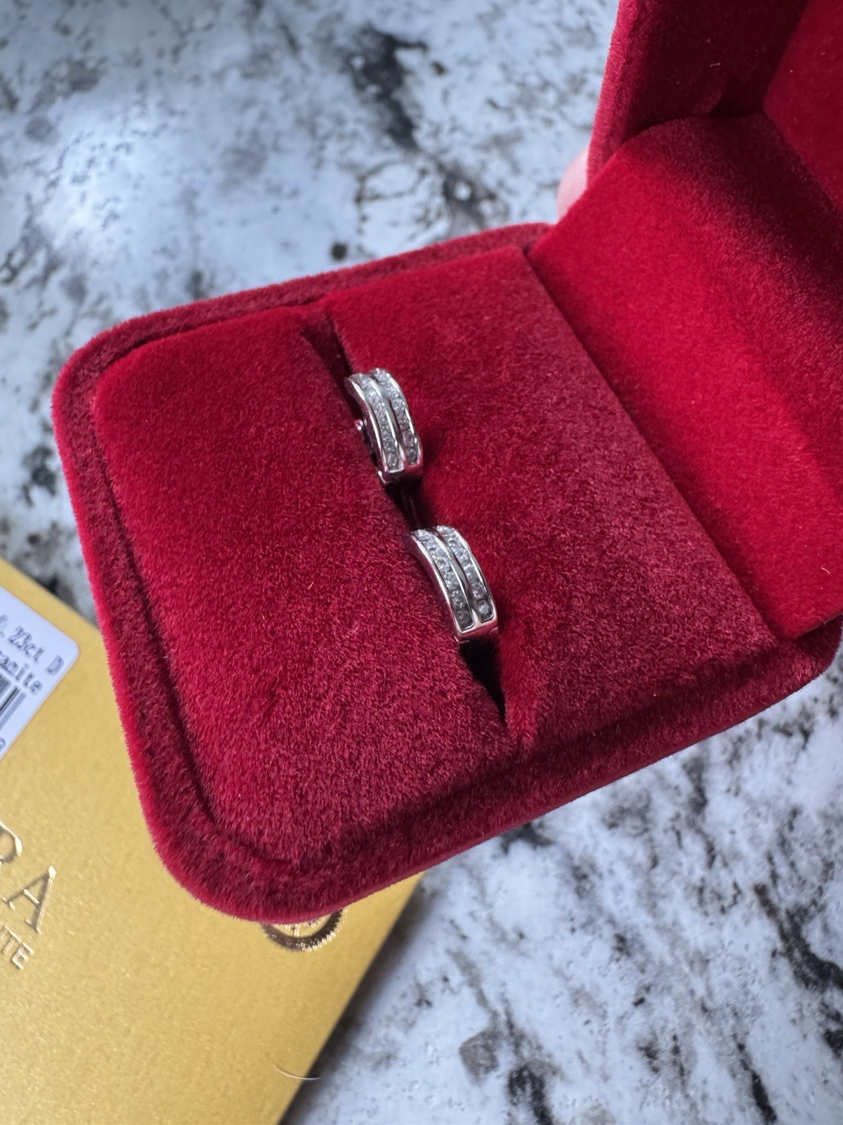 925 Sterling Silver Moissanite Hoop Earrings 0.23ctw VVS D GRA