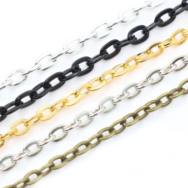 Wholesale 5M In Bulk Factory Round Rolo DIY Chains Stainless Steel
